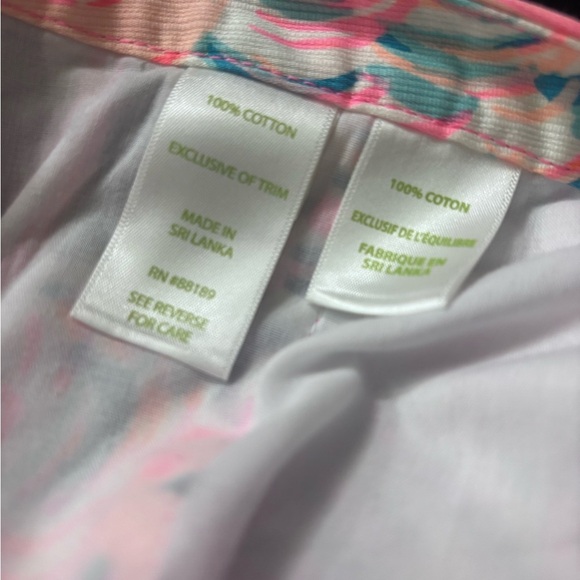 Lilly Pulitzer Pink and Blue Patterned Scalloped Hem Shorts - Picture 6 of 8